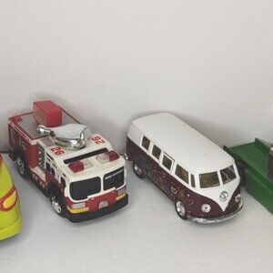Boley Van's Die Cast, Firetruck, Simi VW VAN Red Yellow Back Axel Bent Pics Lot